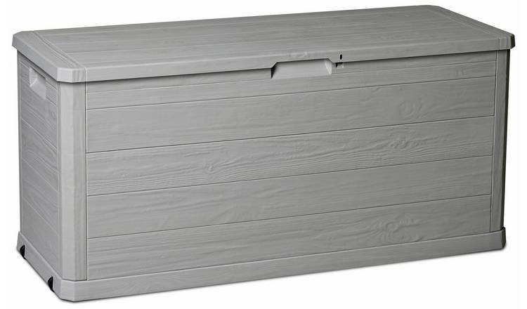 Toomax 280L Wood Effect Garden Storage Box - Grey