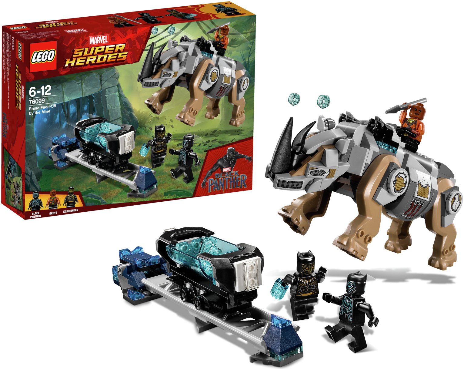 Lego black panther discount rhino face off