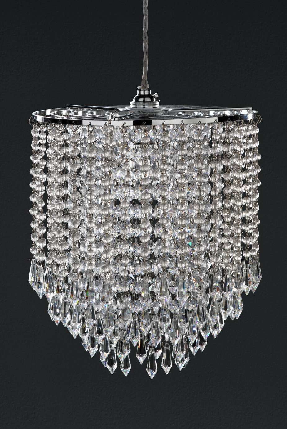 Argos Home Knighton Beaded Glass Lampshade - Chrome