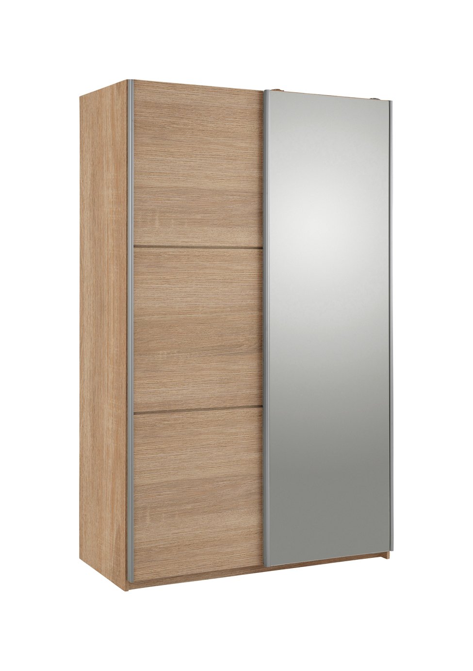 Hygena Bergen 2 Door Small Sliding Wardrobe Oak & Mirror (7529278