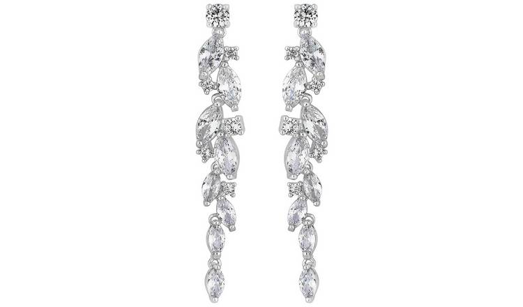 Jon Richard Cubic Zirconia Crystals Bridal Drop Earrings