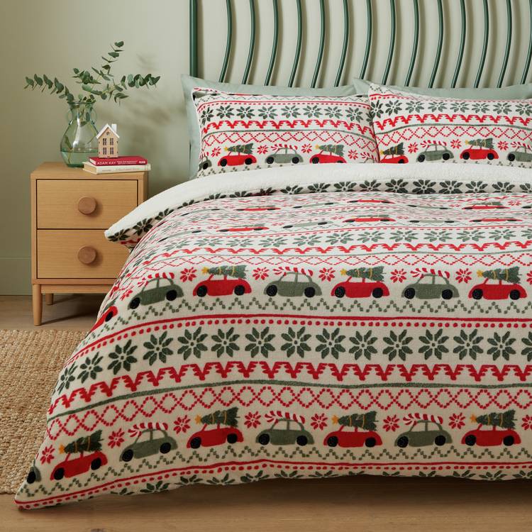 Argos Home Driving Home for Christmas Bedding Set - Single 0
