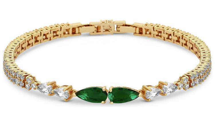 Jon Richard Gold Plated Emerald Stone Bracelet