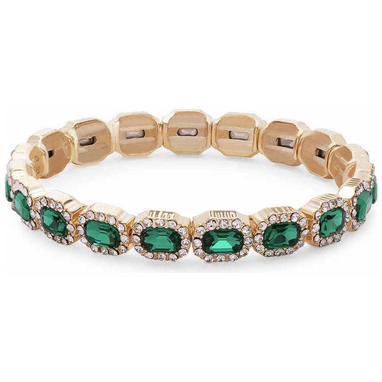 Jon Richard Emerald Green and Crystal Stones Bracelet 0