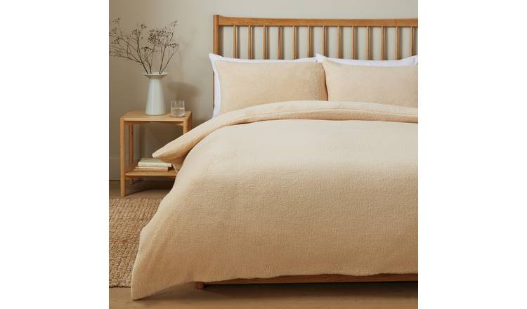 Argos Home Fleece Natural Bedding Set - Double
