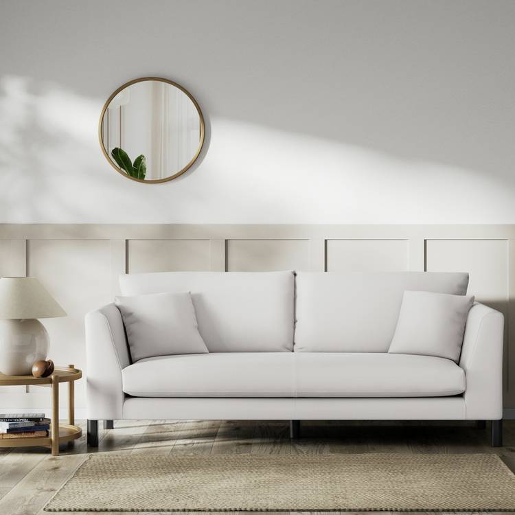 Habitat Aston Fabric 3 Seater Sofa - Natural - Black Leg 0