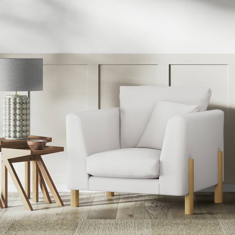 Habitat Aston Fabric Armchair - Natural - Ash Leg 0