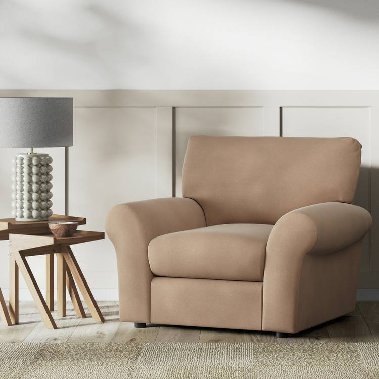 Habitat Molton Velvet Armchair - Latte 0
