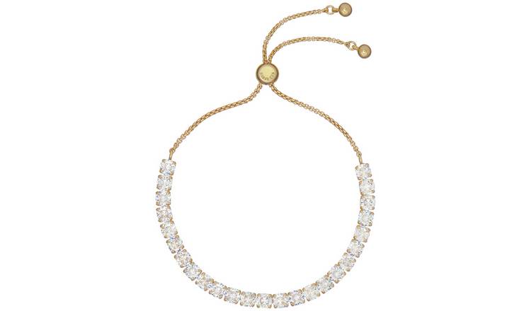 Ted Baker Gold Plated Crystals Adjustable Tennis Bracelet