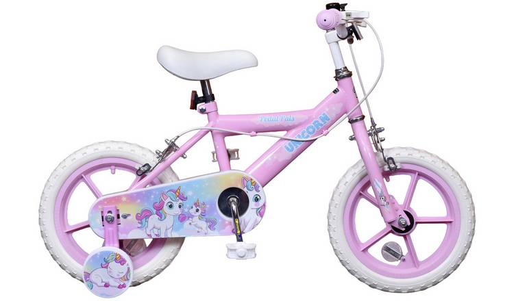 Pedal Pals Unicorn 14 Inch Wheel Size Kids Mountain Bike