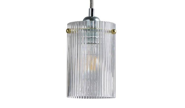 Argos Home Ribbed Glass Easy Fit Lampshade - 10cm