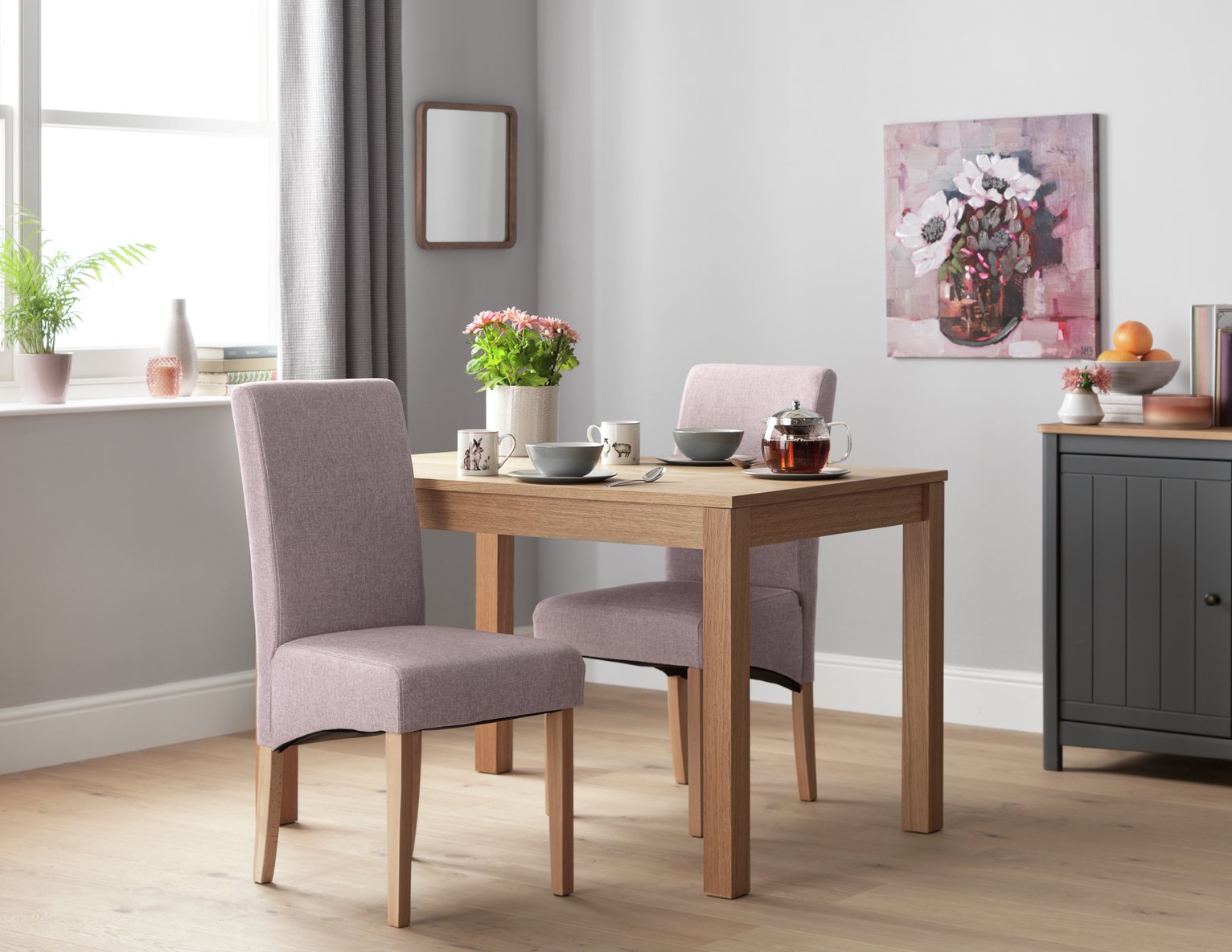 Argos Home Pair of Tweed Skirted Dining Chairs Review