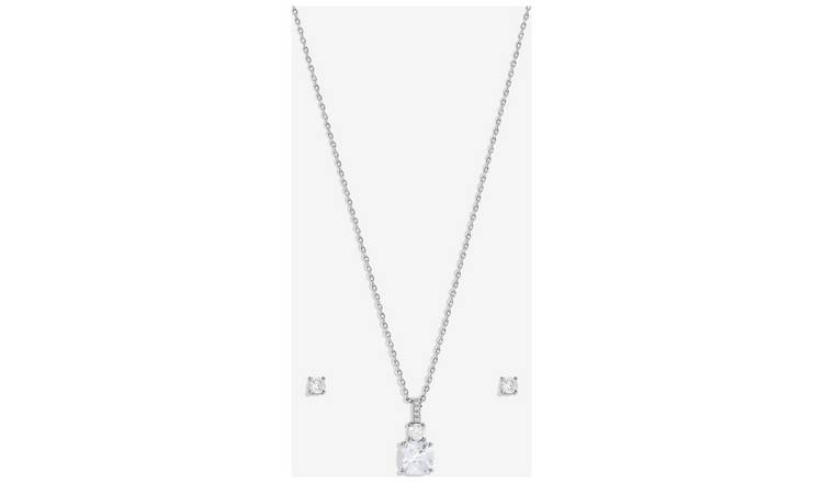 Jon Richard Cubic Zirconia Pendant and Earring Set 