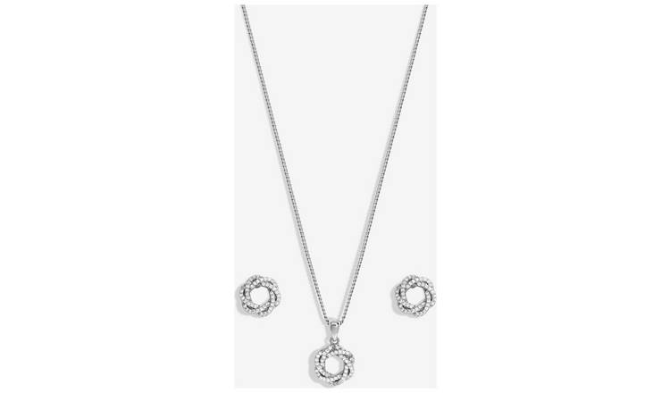 Jon Richard Cubic Zirconia Open Twist Pendant & Earring Set