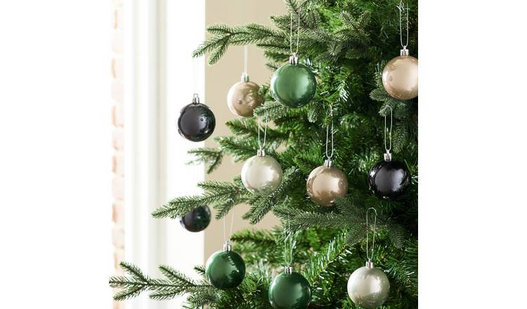Habitat Pack of 24 Shatterproof Timeless Christmas Baubles
