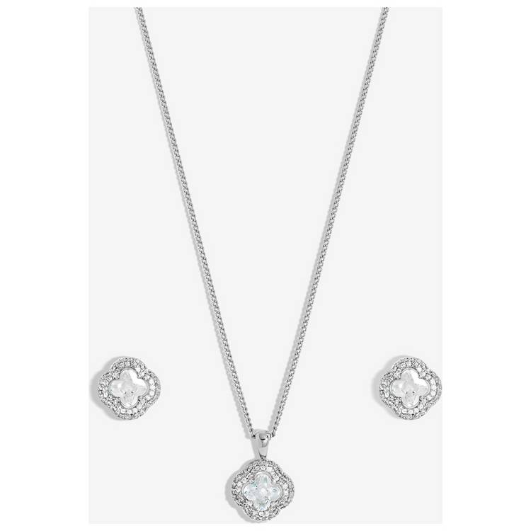 Jon Richard Cubic Zirconia Clover Jewellery Set  0