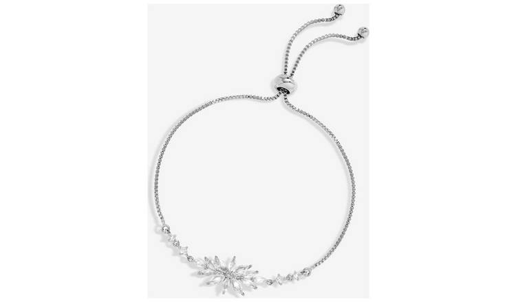 Jon Richard Cubic Zirconia Floral Toggle Bracelet
