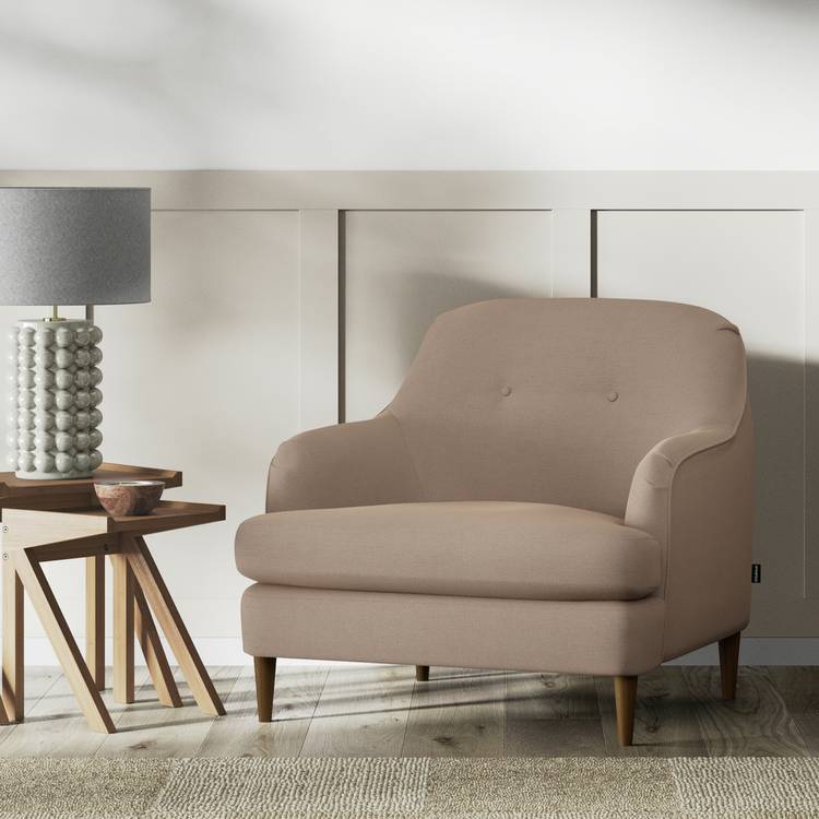 Habitat Frome Fabric Armchair - Biscuit - Dark Leg 0