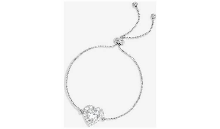 Jon Richard Cubic Zirconia Heart Toggle Bracelet