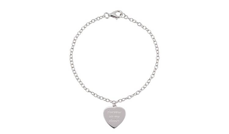 Argos silver heart on sale bracelet