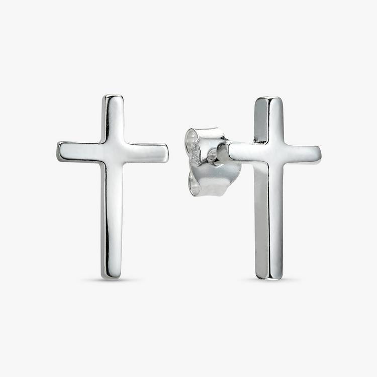 Revere Sterling Silver Cross Stud Earrings  0