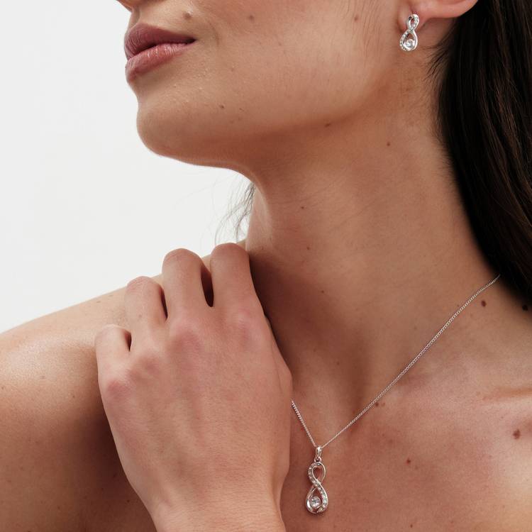 Jon Richard Silver Plated Infinity Jewellery Set  0