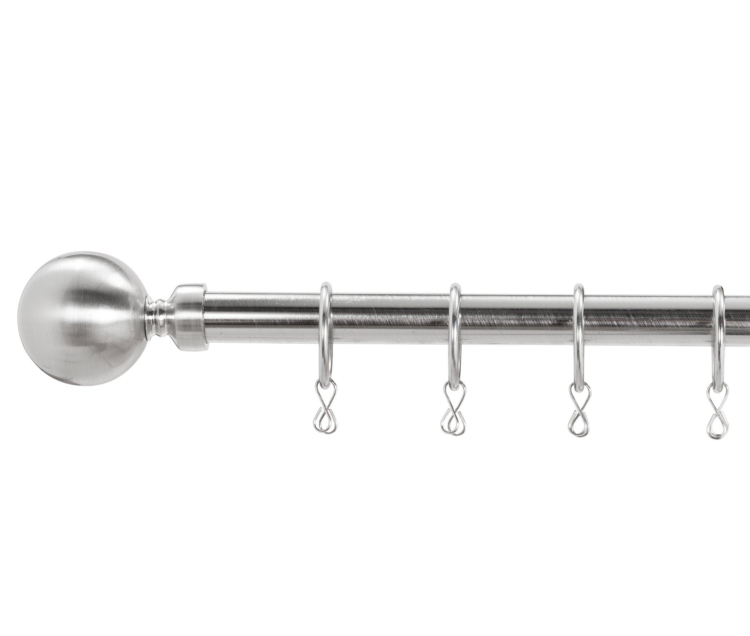 Argos Home Bay Ball 400cm Curtain Pole - Stainless Steel