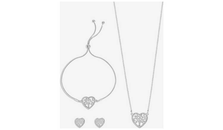 Jon Richard Crystal Heart Tree of Love Jewellery Set