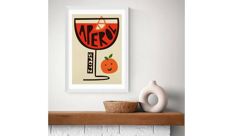 East End Prints Aperol Spritz White Frame Art Print - A2