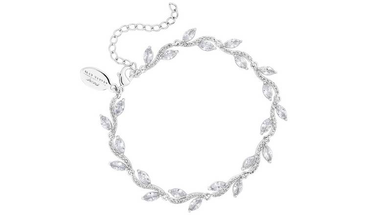 Jon Richard Cubic Zirconia Pave Wave Leaf Bracelet