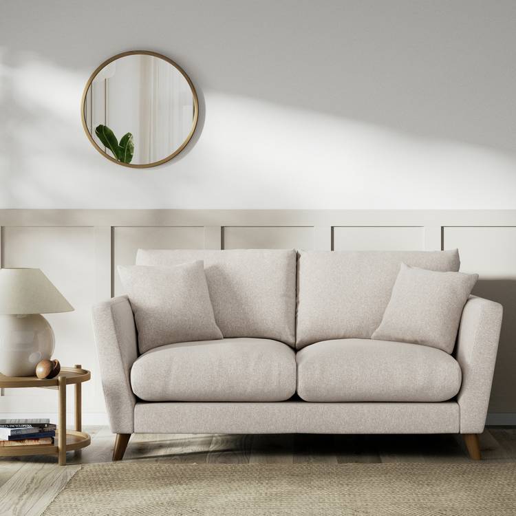 Habitat Lomond Fabric 2 Seater Sofa - Natural - Dark Leg 0