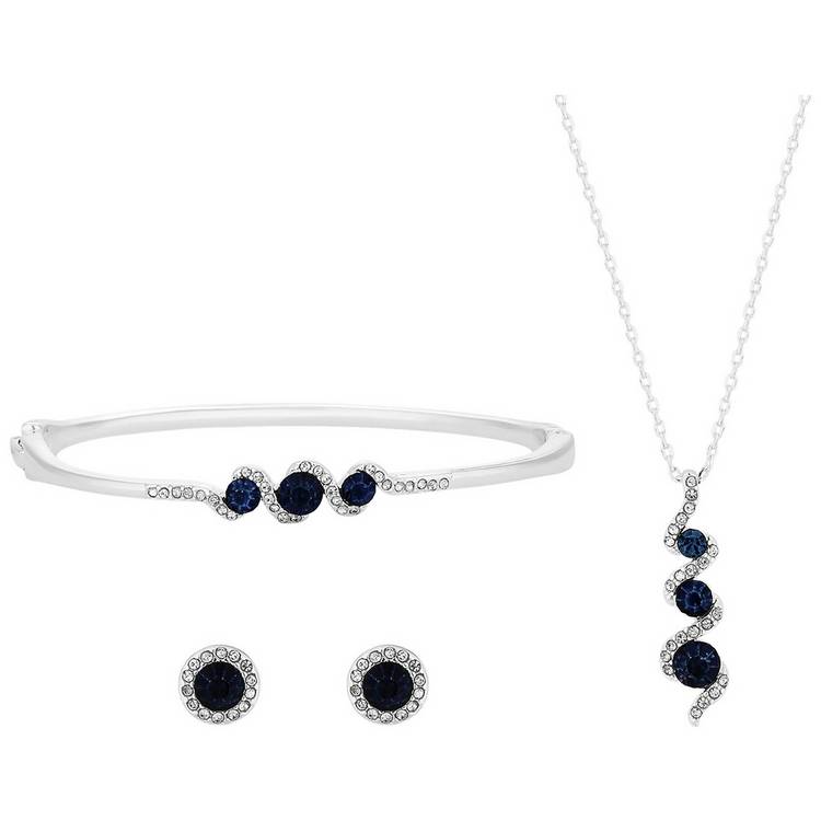 Jon Richard Sapphire and Crystal Twist Jewellery Set 0