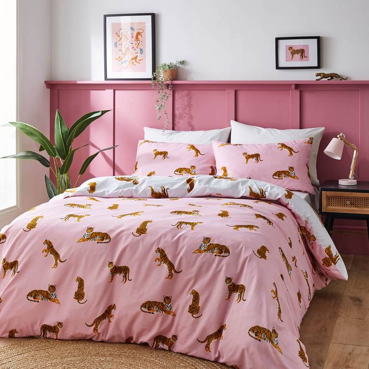 Sassy B Tiger Print Pink Bedding Set - Double 0