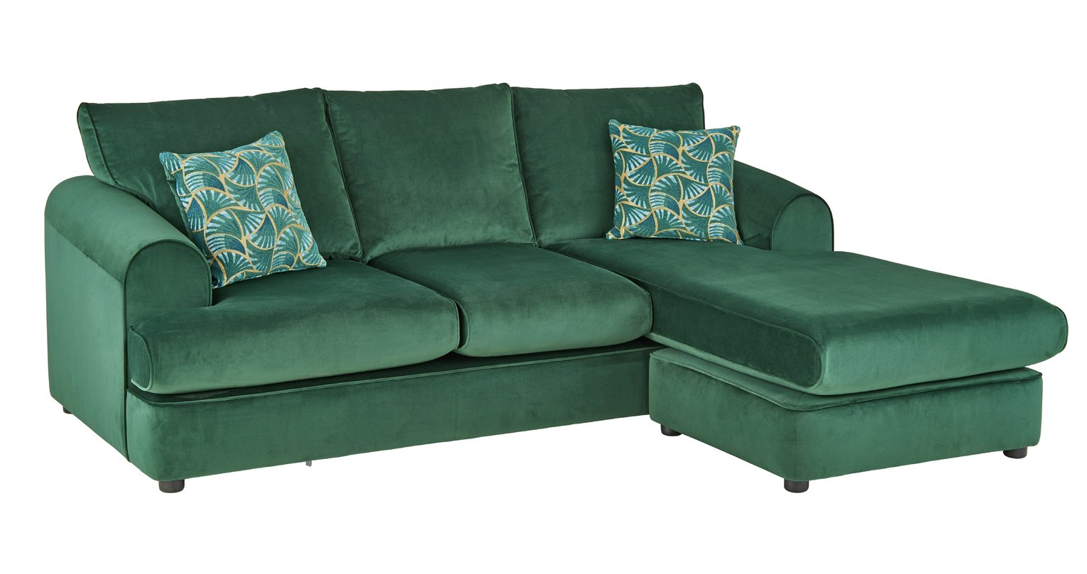 Argos Home Atticus Right Corner Velvet Chaise Sofa Reviews Updated