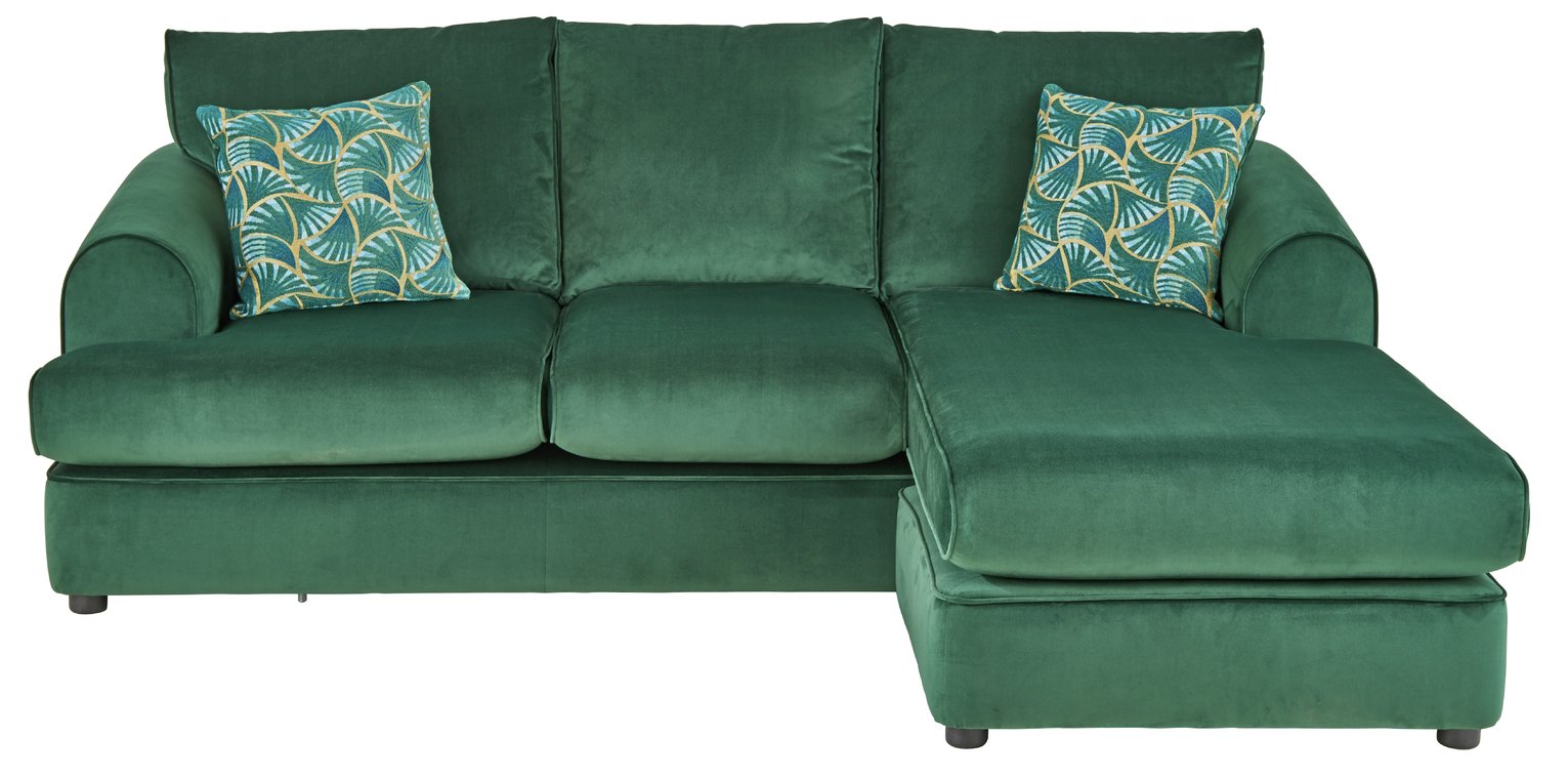 Argos Home Atticus Right Corner Velvet Chaise Sofa Review