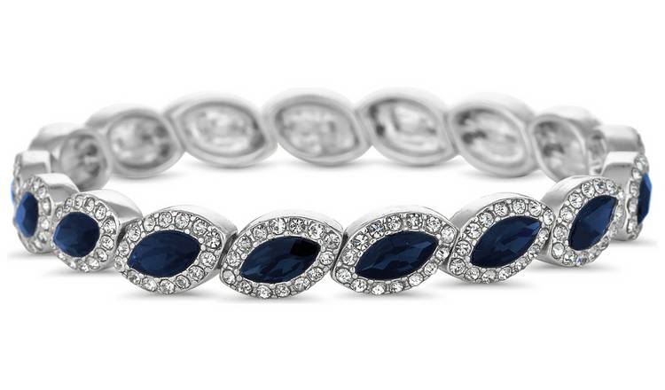 Jon Richard Blue and Crystal Stones Stretch Bracelet