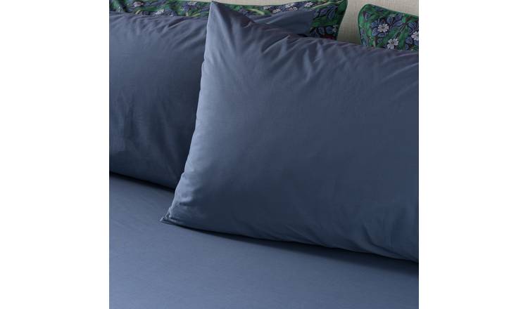 Habitat x Morris & Co. Cotton Indigo Fitted Sheet- Superking
