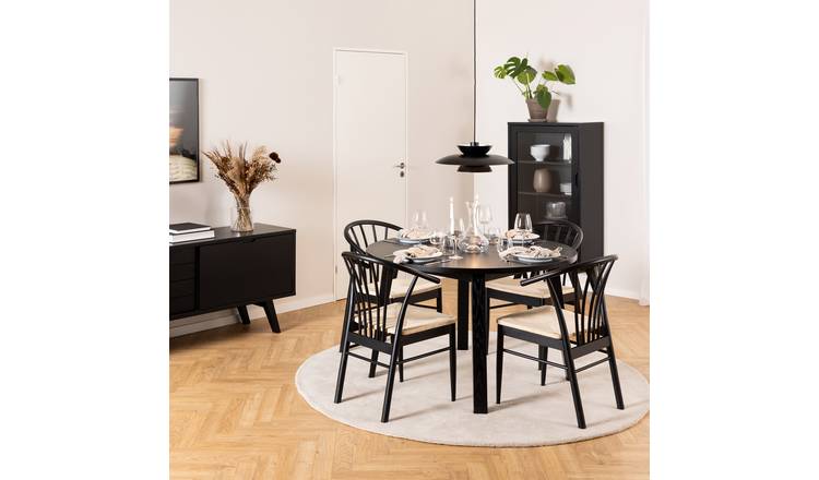 Furniture To Go Montreux Black Dining Table & 4 Black Chairs