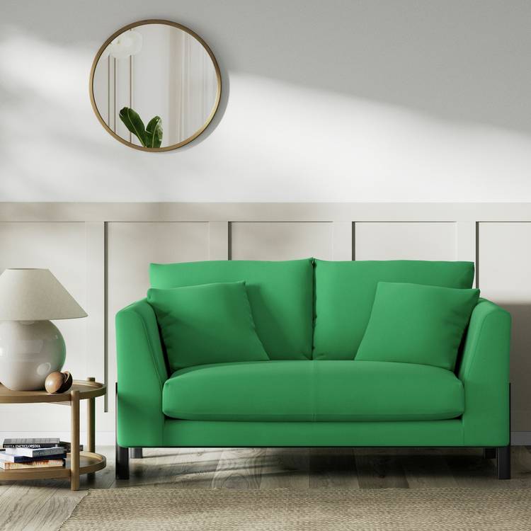 Habitat Aston Fabric 2 Seater Sofa - Emerald Green-Black Leg 0