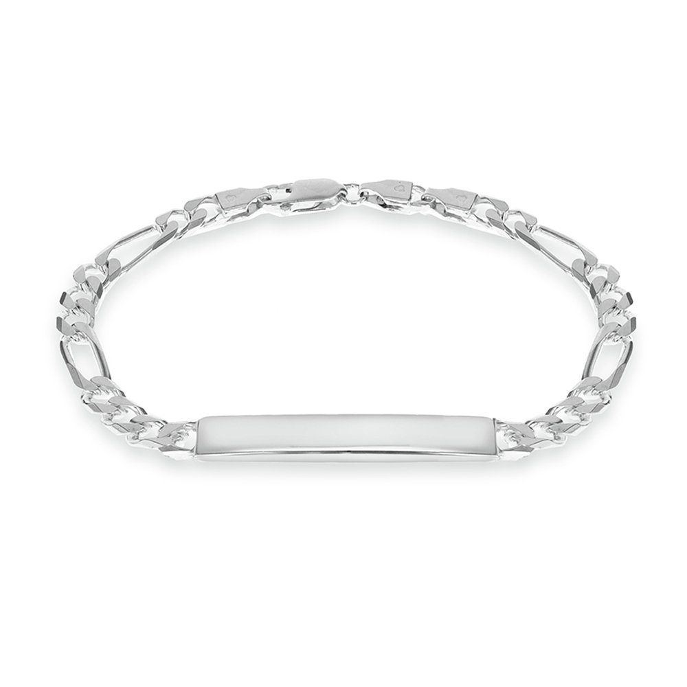 Sterling Silver Personalised Figaro ID Bracelet