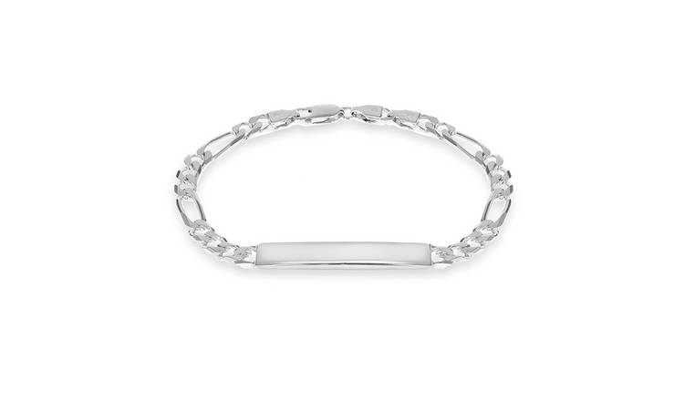 The Monogram Engraved Bracelet in Aged Silver