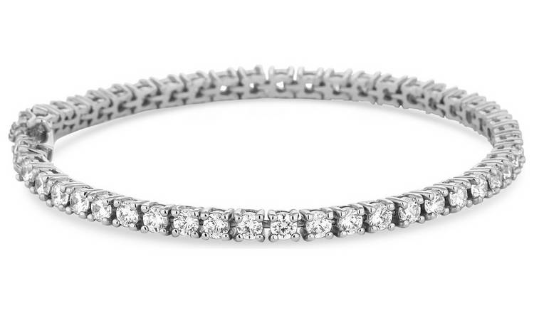 Simply Silver Cubic Zirconia Stones Tennis Bracelet