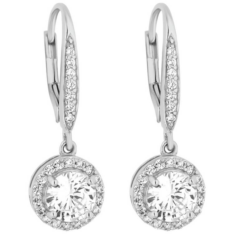 Simply Silver Sterling Silver Halo Drop Earrings 0
