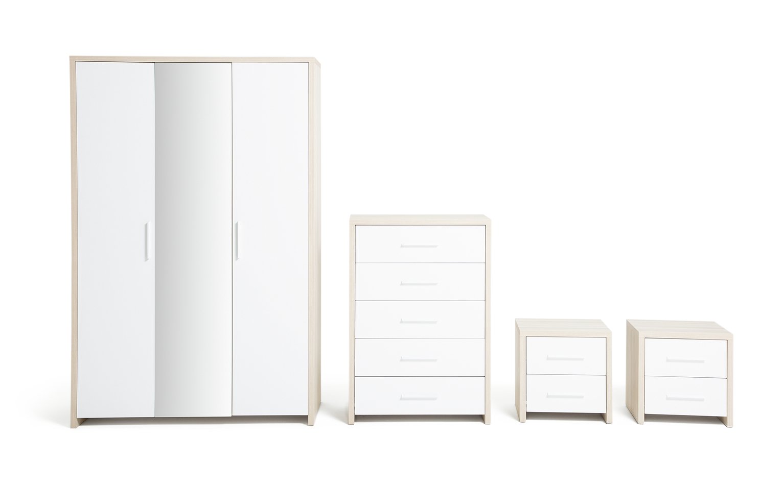 Argos Home Broadway 4 Piece 3 Door Wardrobe Set -Oak & White Review