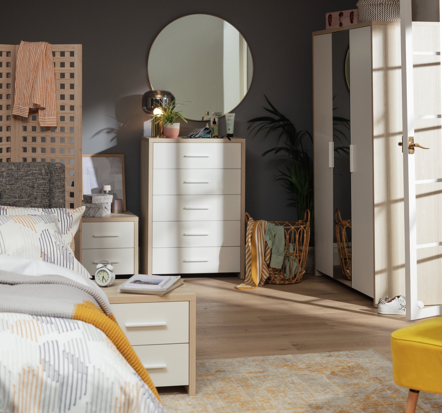 Argos Home Broadway 4 Piece 3 Door Wardrobe Set -Oak & White Review