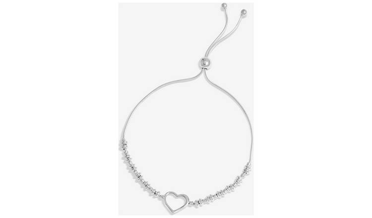 Sterling Silver Open Heart Toggle Bracelet