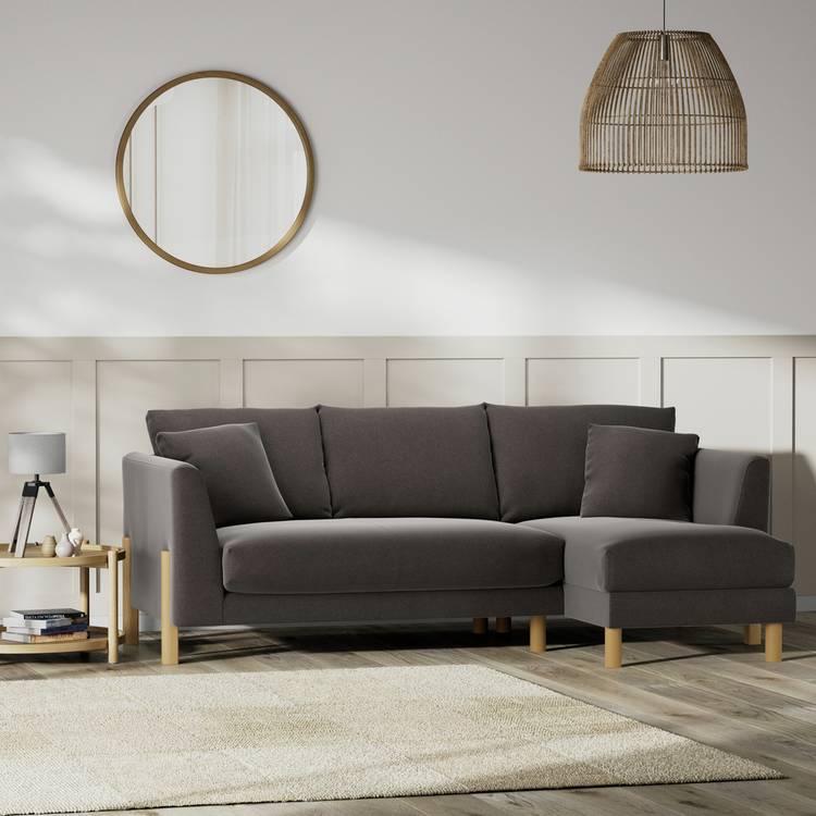 Habitat Aston Right Hand Corner Sofa - Slate Grey - Ash Leg 0