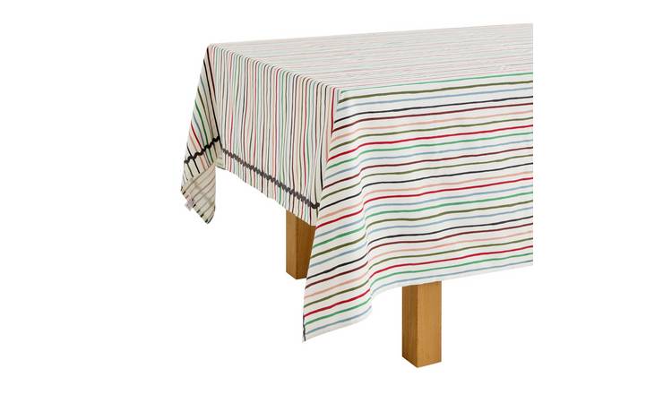 Habitat Stripe Table Cloth - Cream