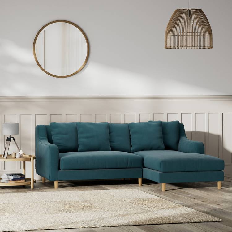 Habitat Swift Right Hand Corner Sofa - Teal - Ash Leg 0