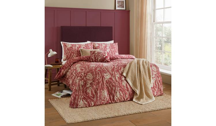 Wylder Albus Red and White Bedding Set - Double